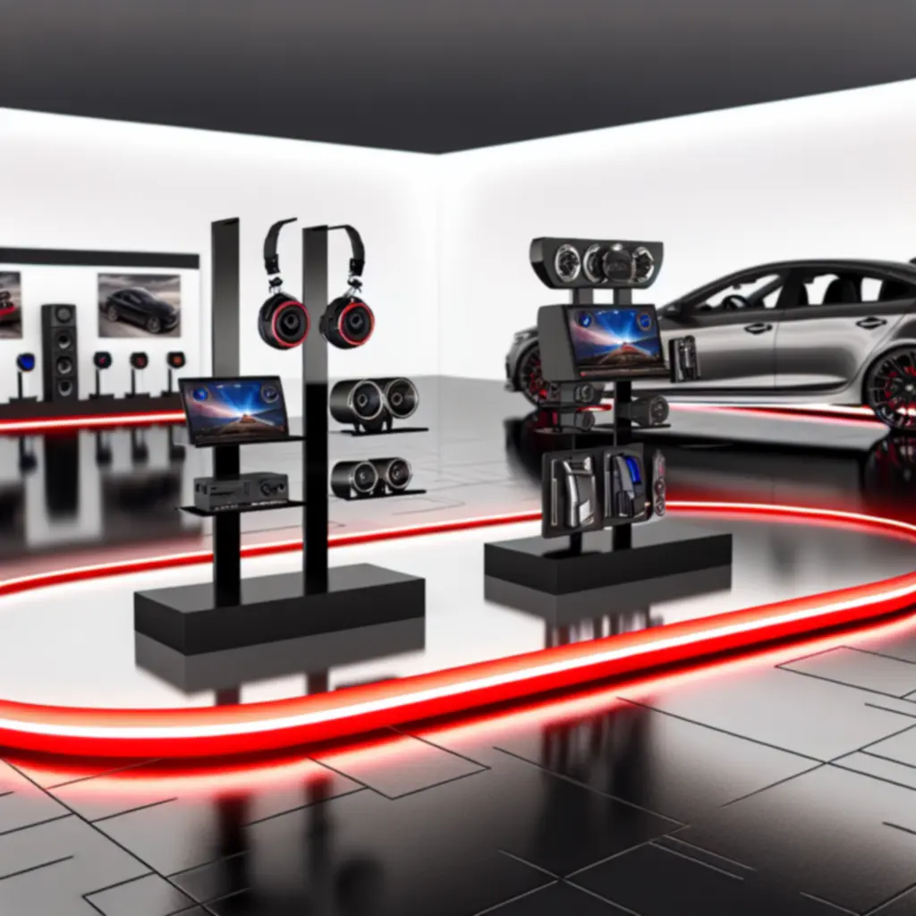 Display of featured premium car accessories