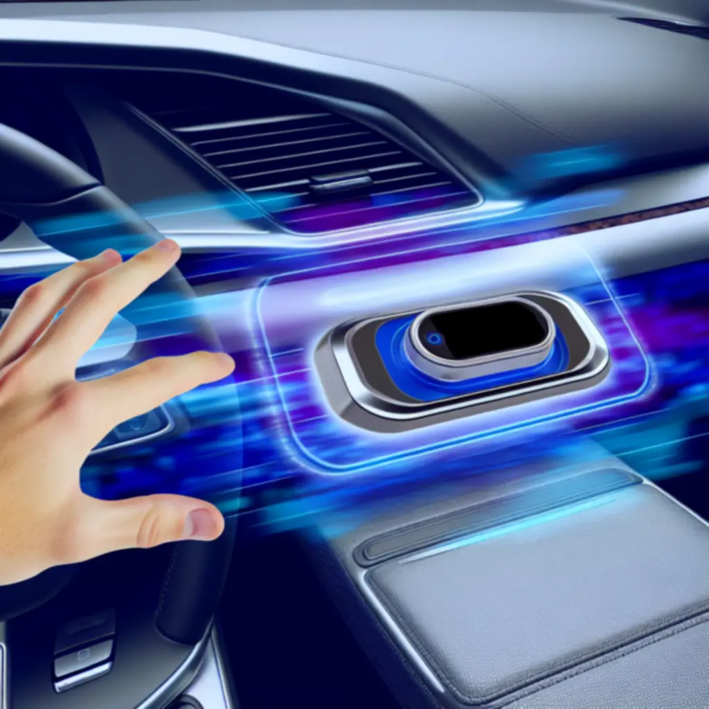 Lifestyle view of interior gadgets installed in a modern car