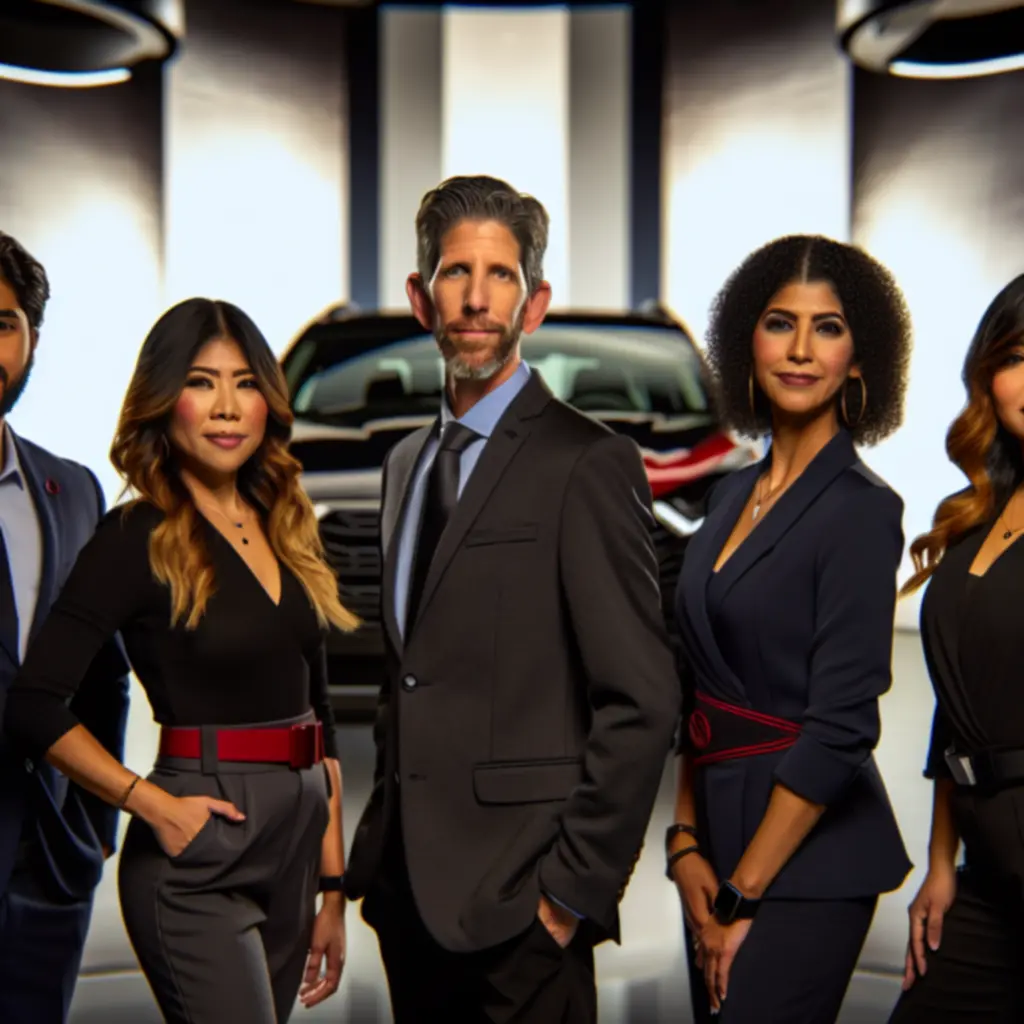 Portrait of the Carveoza automotive accessories expert team